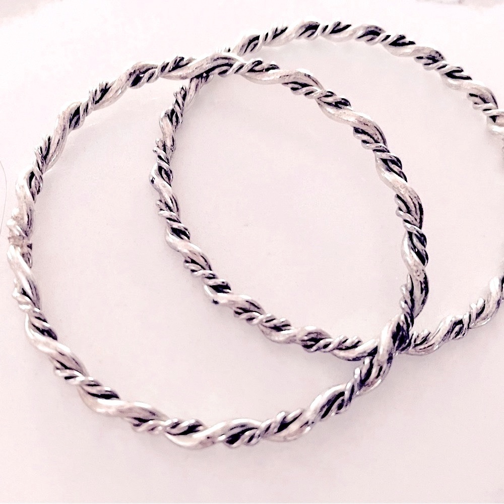 Vintage Twisted Sterling Silver Bangles